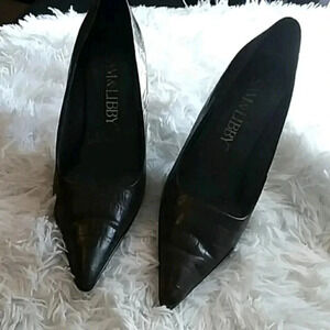 Sam & Libby Narrow Dark Brown Leather Heels